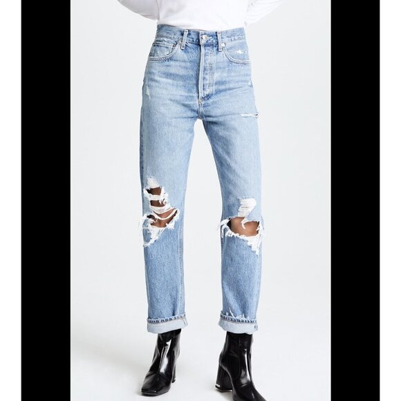 Agolde Denim - AGOLDE 90s Mid Rise Straight Fit Jeans , medium washed, Size 28 M77